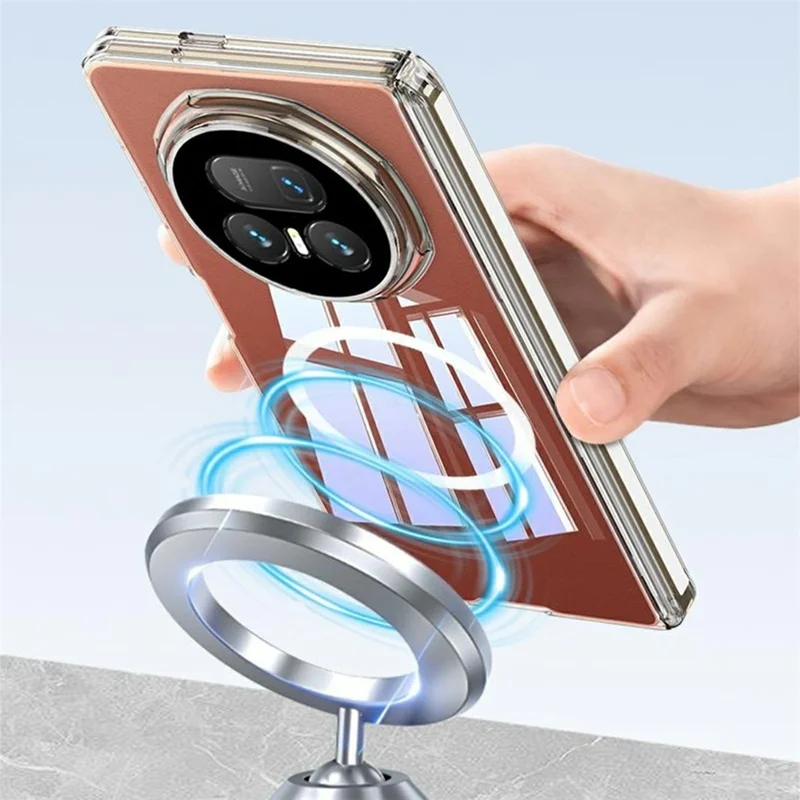 GKK For Honor Magic V5 5G Magnetic Case Hinge Protection Clear TPU Phone Cover - Transparent