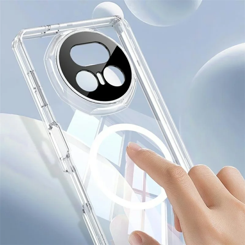 GKK For Honor Magic V5 5G Magnetic Case Hinge Protection Clear TPU Phone Cover - Transparent