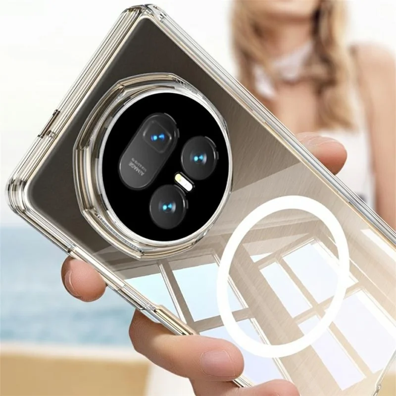 GKK For Honor Magic V5 5G Magnetic Case Hinge Protection Clear TPU Phone Cover - Transparent