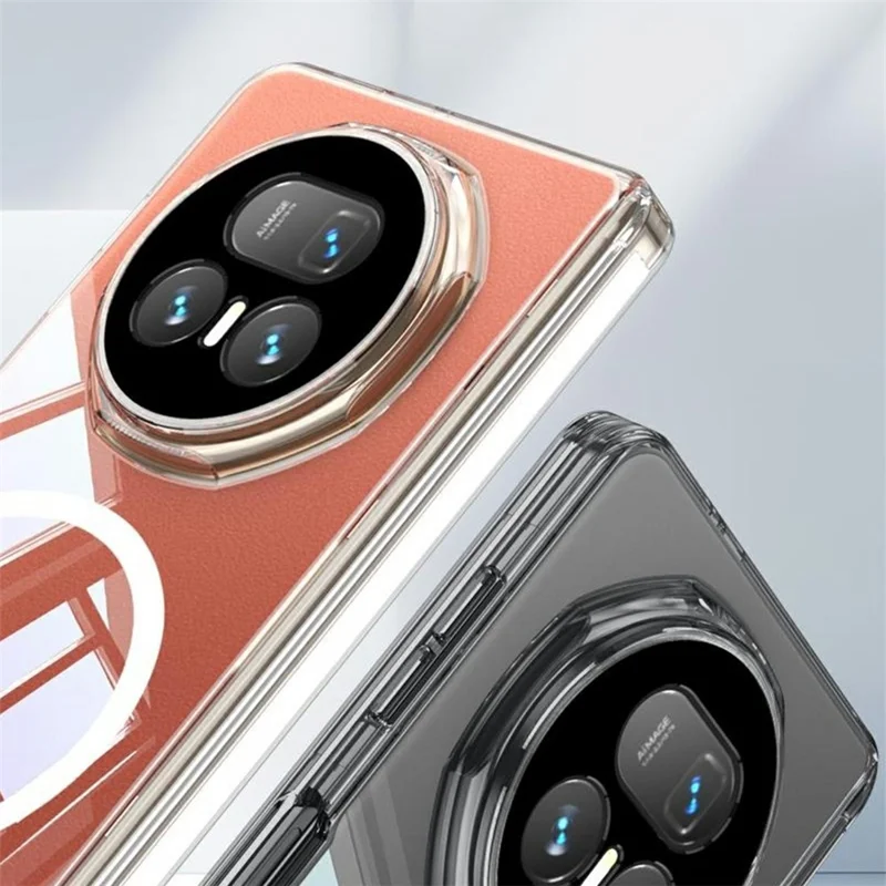 GKK For Honor Magic V5 5G Magnetic Case Hinge Protection Clear TPU Phone Cover - Transparent