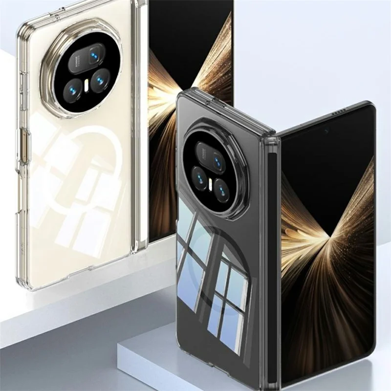 GKK For Honor Magic V5 5G Magnetic Case Hinge Protection Clear TPU Phone Cover - Transparent