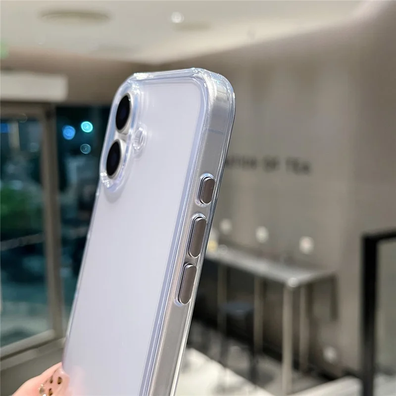For iPhone 17 Clear Case Shockproof PC + TPU Matte Phone Cover