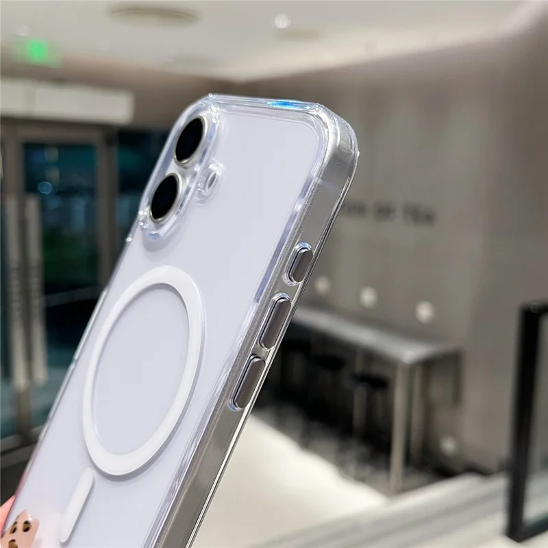 For iPhone 17 Magnetic Clear Case PC +TPU Hybrid Phone Cover Compatible with MagSafe
