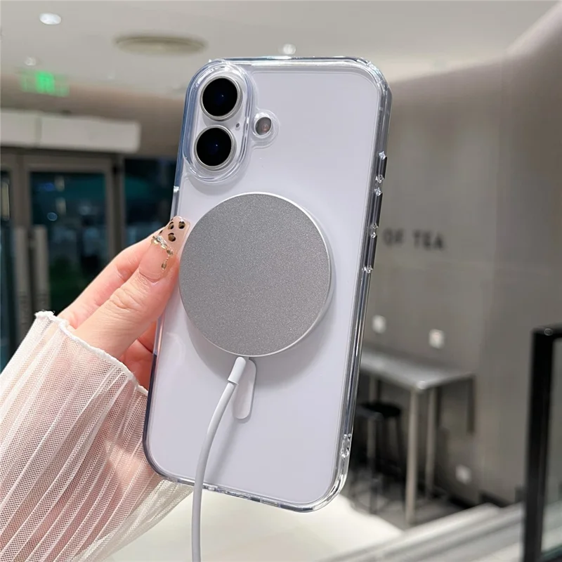 For iPhone 17 Magnetic Clear Case PC +TPU Hybrid Phone Cover Compatible with MagSafe