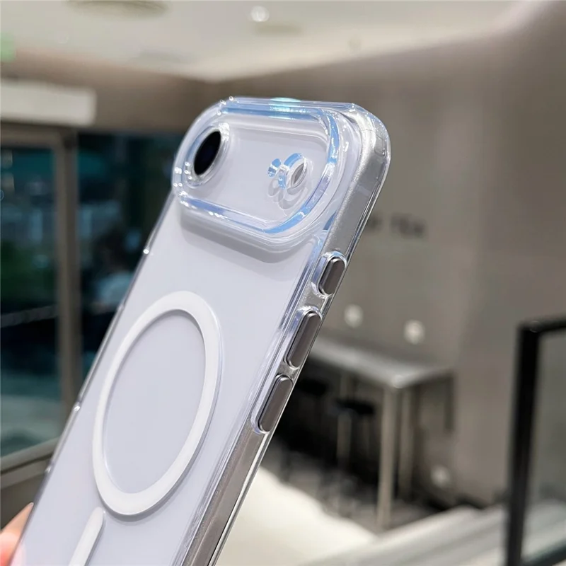For iPhone Air Magnetic Clear Case PC +TPU Hybrid Phone Cover Compatible with MagSafe