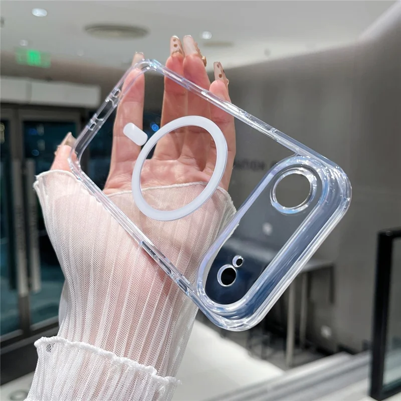 For iPhone Air Magnetic Clear Case PC +TPU Hybrid Phone Cover Compatible with MagSafe