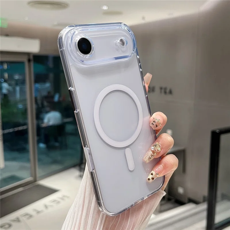 For iPhone Air Magnetic Clear Case PC +TPU Hybrid Phone Cover Compatible with MagSafe