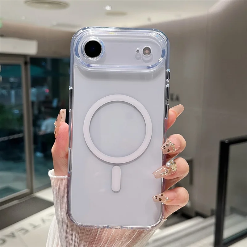 For iPhone Air Magnetic Clear Case PC +TPU Hybrid Phone Cover Compatible with MagSafe