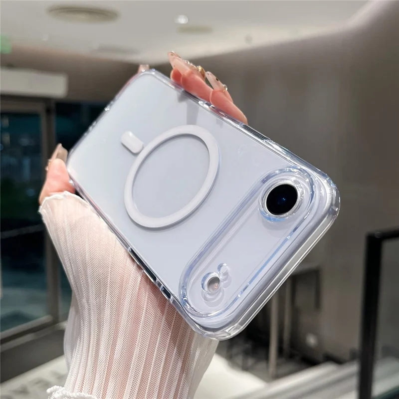 For iPhone Air Magnetic Clear Case PC +TPU Hybrid Phone Cover Compatible with MagSafe