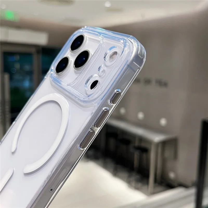 For iPhone 17 Pro Magnetic Clear Case PC +TPU Hybrid Phone Cover Compatible with MagSafe