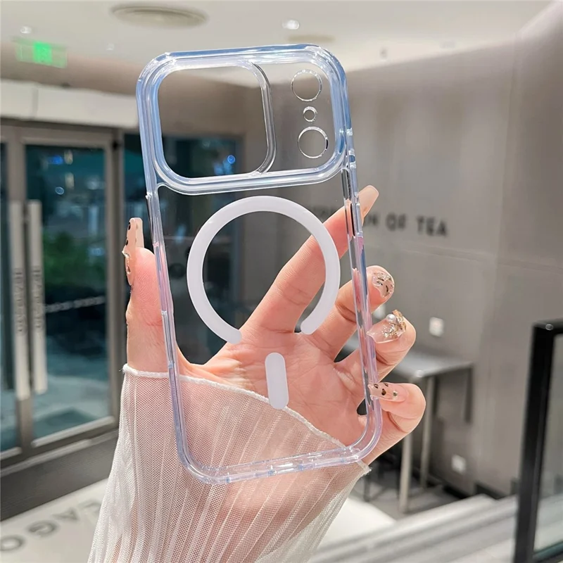 For iPhone 17 Pro Magnetic Clear Case PC +TPU Hybrid Phone Cover Compatible with MagSafe