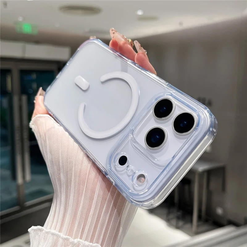 For iPhone 17 Pro Magnetic Clear Case PC +TPU Hybrid Phone Cover Compatible with MagSafe