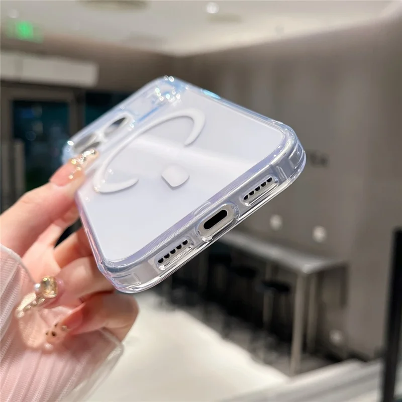 For iPhone 17 Pro Magnetic Clear Case PC +TPU Hybrid Phone Cover Compatible with MagSafe