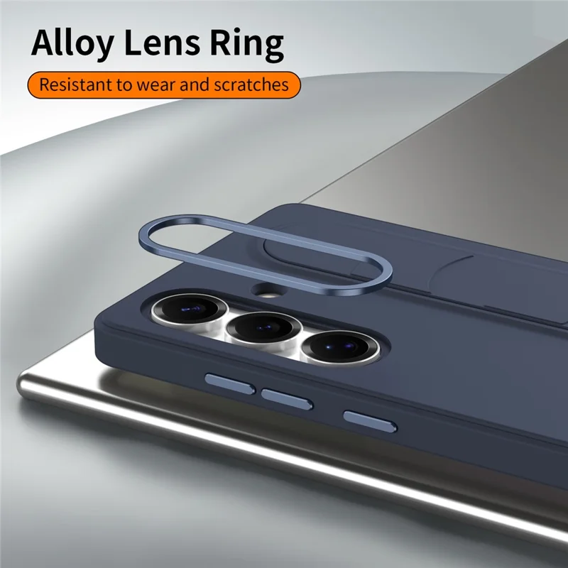 For Samsung Galaxy S25 FE Case Customizable Smart Key Control Wristband Kickstand PC + Silicone Phone Cover - Sapphire