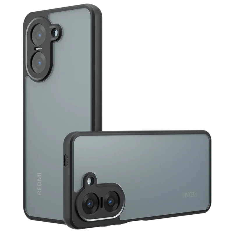 For Xiaomi Redmi A5 4G (171.7mm)  /  Poco C71 4G Case Skin-Touch TPU + PC Matte Phone Shell, Transparent Black