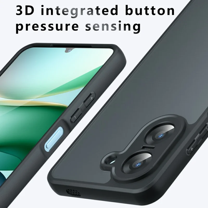 For Xiaomi Redmi A5 4G (171.7mm)  /  Poco C71 4G Case Skin-Touch TPU + PC Matte Phone Shell, Transparent Black