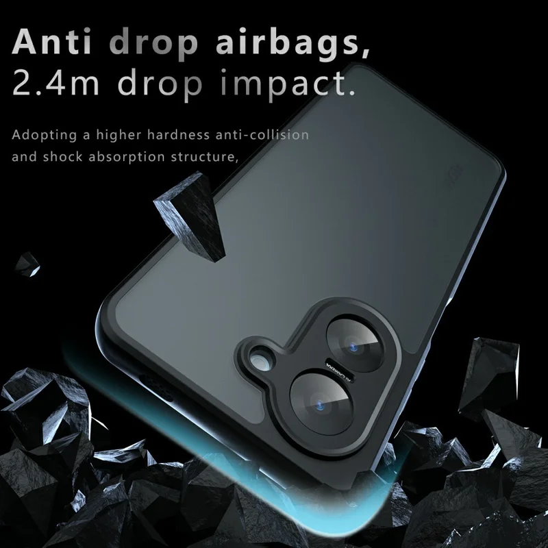 For Xiaomi Redmi A5 4G (171.7mm)  /  Poco C71 4G Case Skin-Touch TPU + PC Matte Phone Shell, Transparent Black