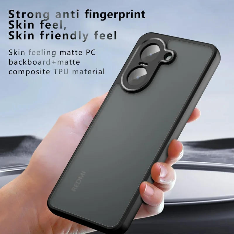 For Xiaomi Redmi A5 4G (171.7mm)  /  Poco C71 4G Case Skin-Touch TPU + PC Matte Phone Shell, Transparent Black