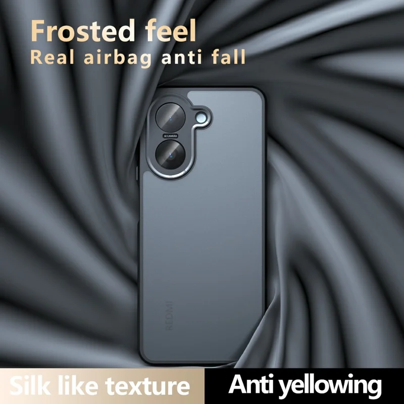 For Xiaomi Redmi A5 4G (171.7mm)  /  Poco C71 4G Case Skin-Touch TPU + PC Matte Phone Shell, Transparent Black