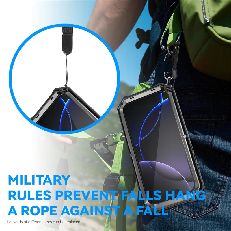 R-JUST For iPhone 17 Pro Case PC + Silicone + Metal Kickstand Phone Cover with Tempered Glass Film - Black