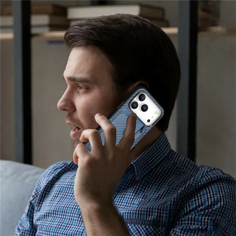 For iPhone 17 Pro Max Case Card Slots Kickstand Phone Back Cover with Card Tool - Black