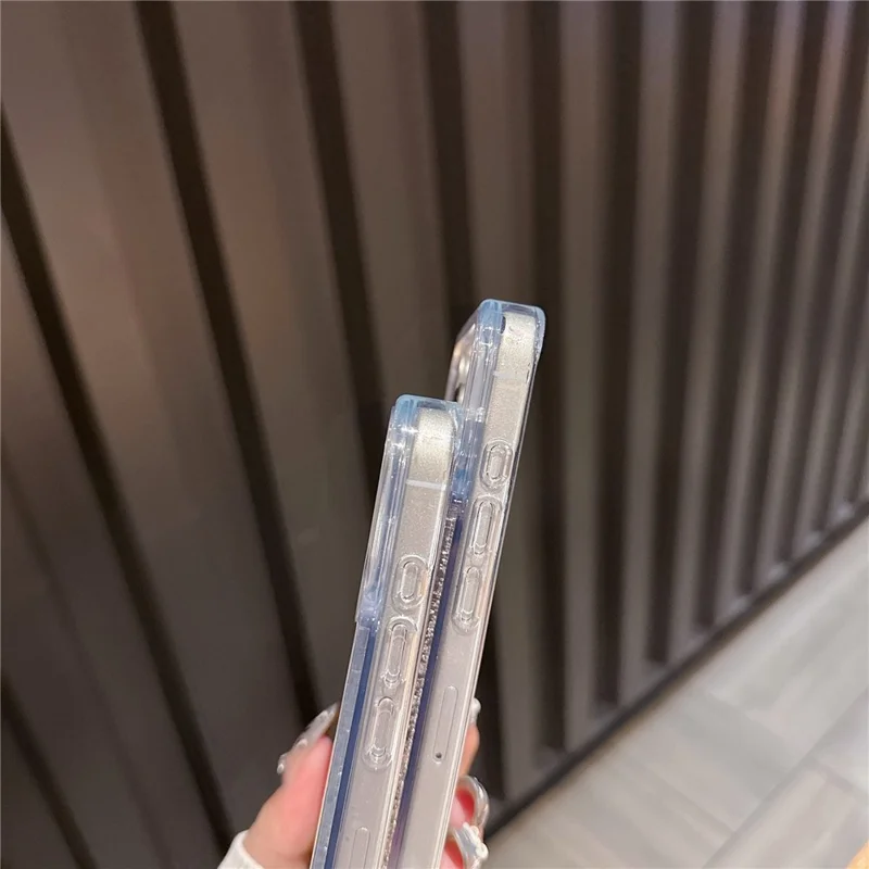 For iPhone 17 Pro Case Compatible with MagSafe Flowing Quicksands Sparkle PC + TPU Phone Cover - Golden Polka Dots