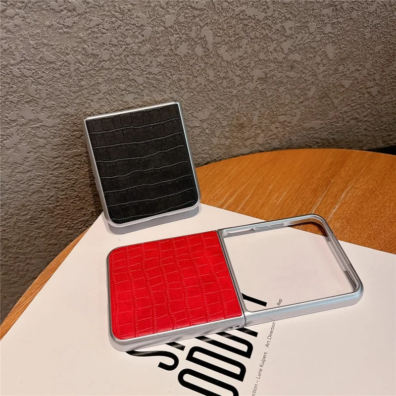 Beskyttende telefonbeskyttelse til Xiaomi Mix Flip 2 med krokodillestruktur i PU-læder + PC - Grøn