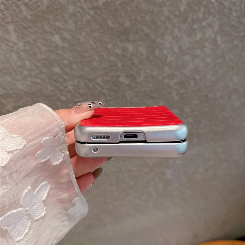 Beskyttende telefonbeskyttelse til Xiaomi Mix Flip 2 med krokodillestruktur i PU-læder + PC - Grøn