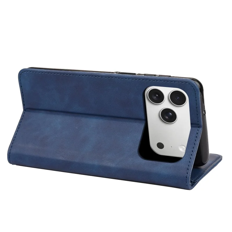 Voor iPhone 17 Pro Max hoesje van PU-leer Stootbestendige beschermhoes Portemonnee telefoonhoes - Blauw