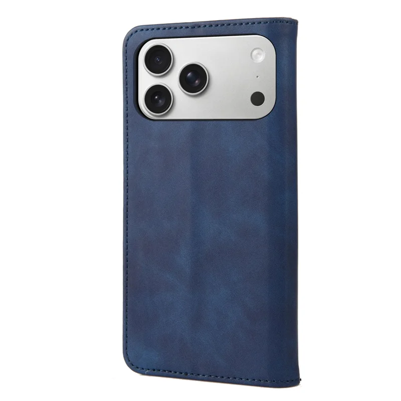 Voor iPhone 17 Pro Max hoesje van PU-leer Stootbestendige beschermhoes Portemonnee telefoonhoes - Blauw