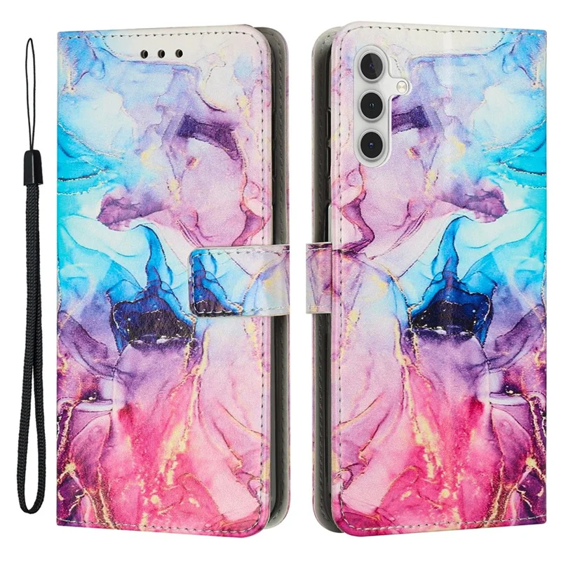 For Samsung Galaxy A14 5G / 4G PU Leather Mobile Phone Stand Wallet Case - Pink / Purple
