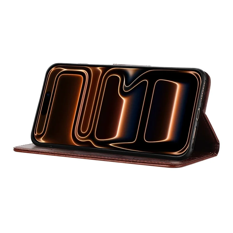 For iPhone 17 Pro Max Case Imprinted Mini Butterfly Leather Wallet Phone Cover - Brown