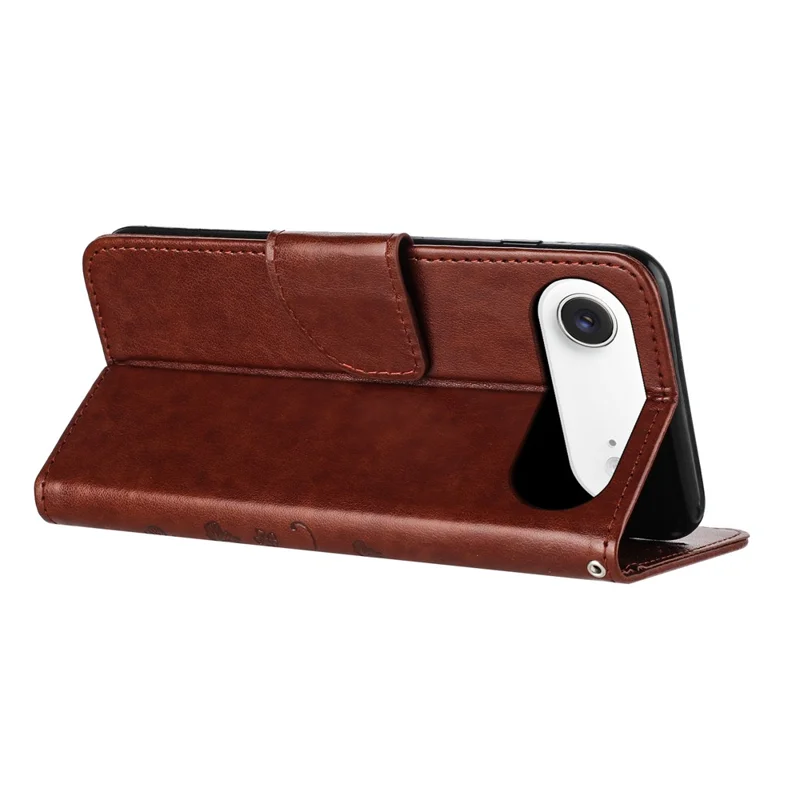 For iPhone Air Case Imprinted Mini Butterfly Leather Wallet Phone Cover - Brown