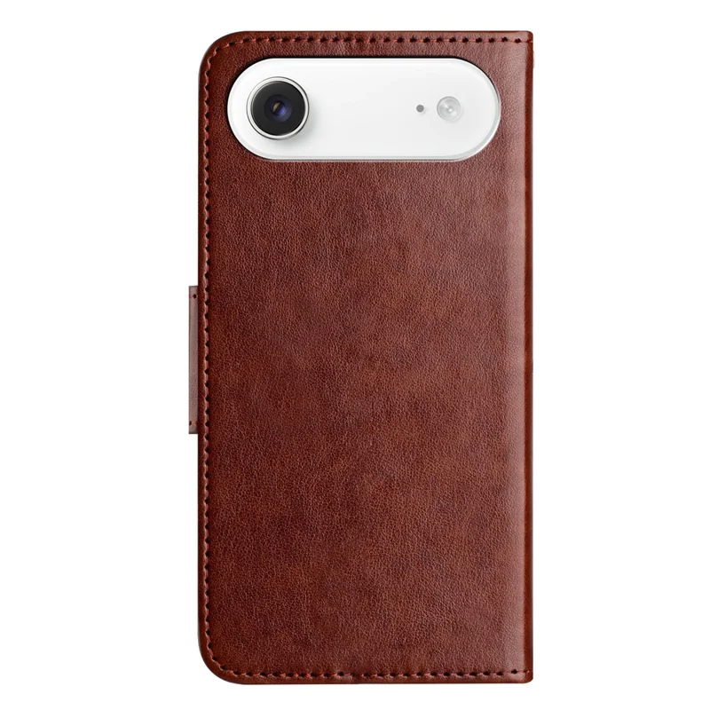 For iPhone Air Case Imprinted Mini Butterfly Leather Wallet Phone Cover - Brown