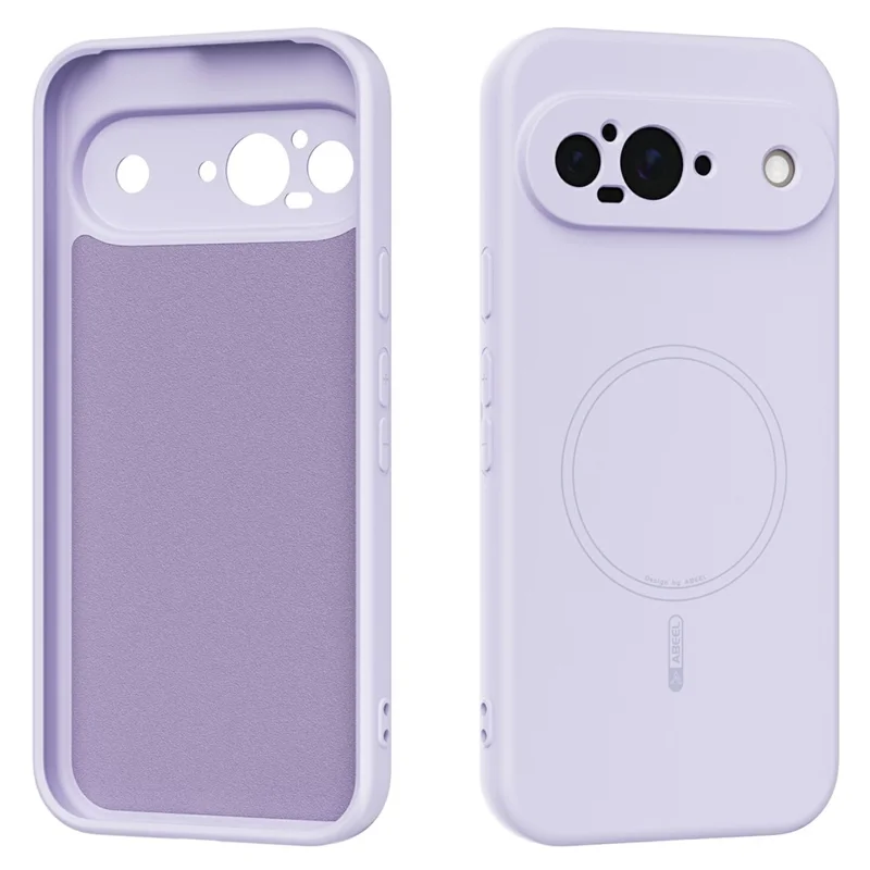 ABEEL For Google Pixel 9 Pro Magnetic Case Skin Touch Liquid Silicone Phone Back Cover - Purple