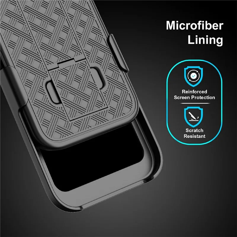 For iPhone 17 Case PC + TPU Sliding Screen Cover Kickstand Phone Shell with Clip