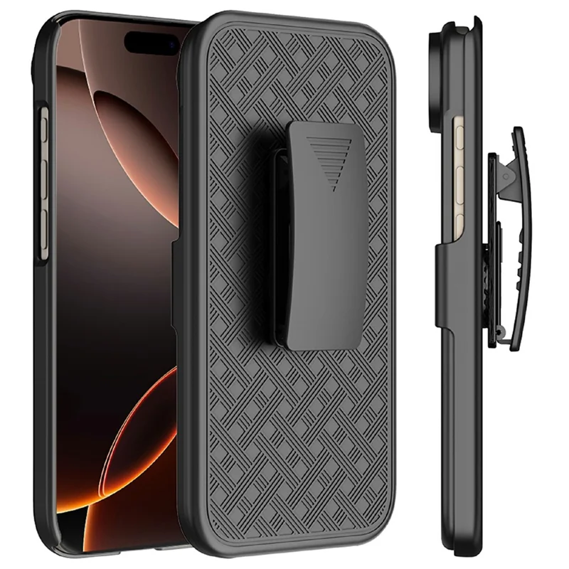 For iPhone Air Case PC + TPU Sliding Screen Cover Kickstand Phone Shell with Clip