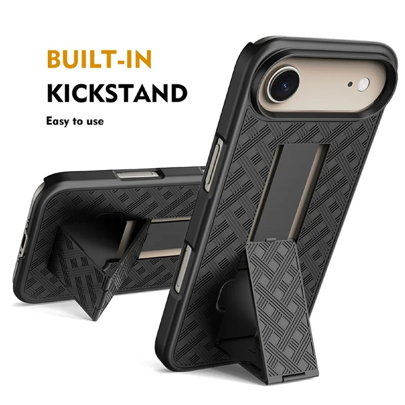 For iPhone Air Case PC + TPU Sliding Screen Cover Kickstand Phone Shell with Clip