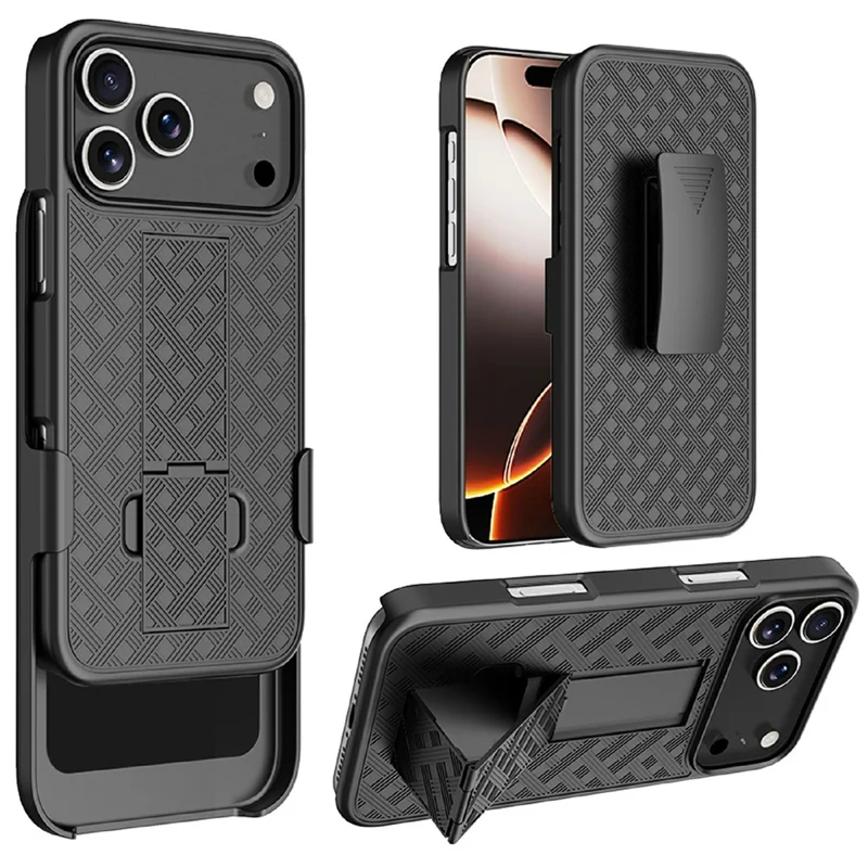 iPhone 17 Pro Max Hülle PC + TPU Sliding Screen Cover Ständer Handyhülle mit Clip
