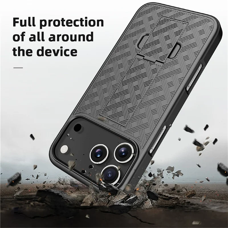iPhone 17 Pro Max Hülle PC + TPU Sliding Screen Cover Ständer Handyhülle mit Clip
