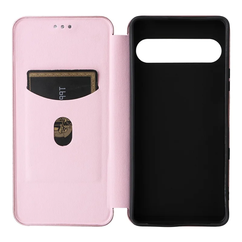 For Sony Xperia 10 VII Case Carbon Fiber Texture Drop-Proof PU Leather Phone Cover - Rose Gold