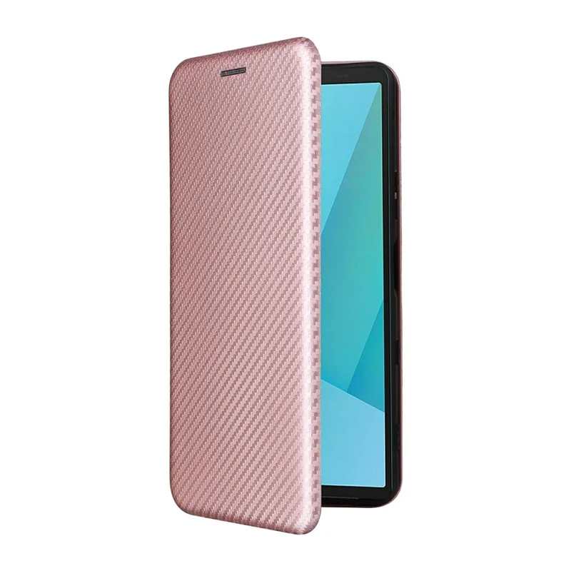 For Sony Xperia 10 VII Case Carbon Fiber Texture Drop-Proof PU Leather Phone Cover - Rose Gold