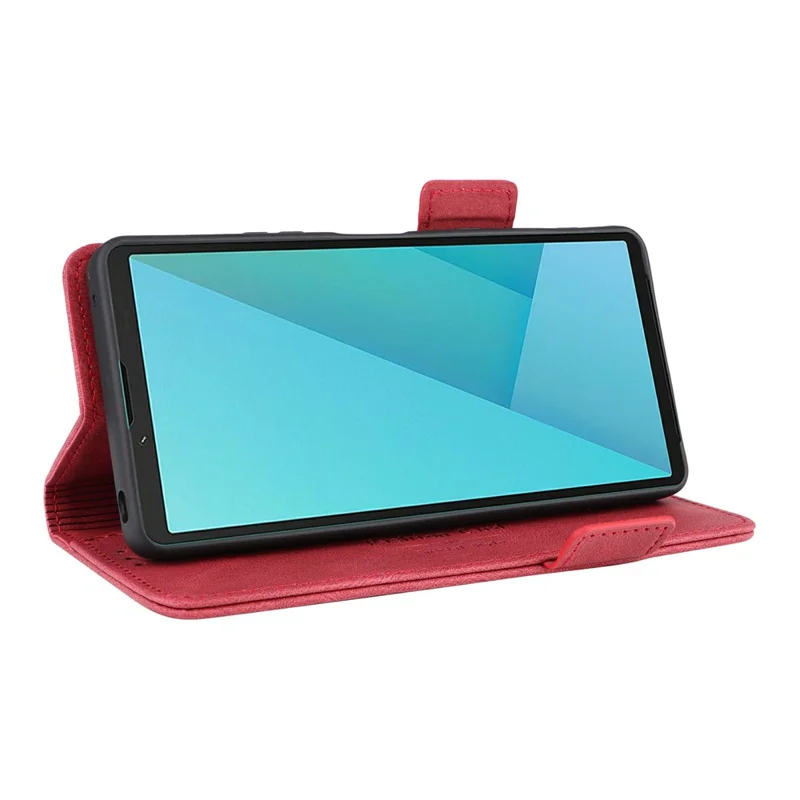 For Sony Xperia 10 VII Case Leather Wallet Flip Phone Cover with Hardware Decor - Rose