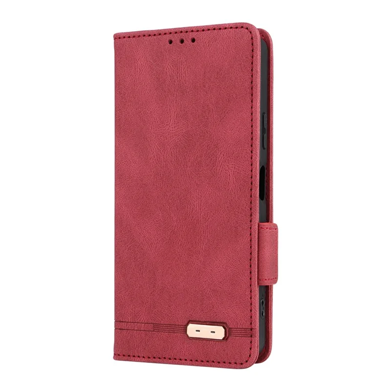 For Sony Xperia 10 VII Case Leather Wallet Flip Phone Cover with Hardware Decor - Rose