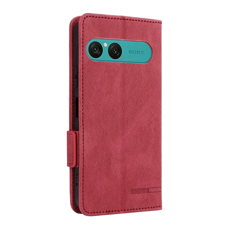 For Sony Xperia 10 VII Case Leather Wallet Flip Phone Cover with Hardware Decor - Rose