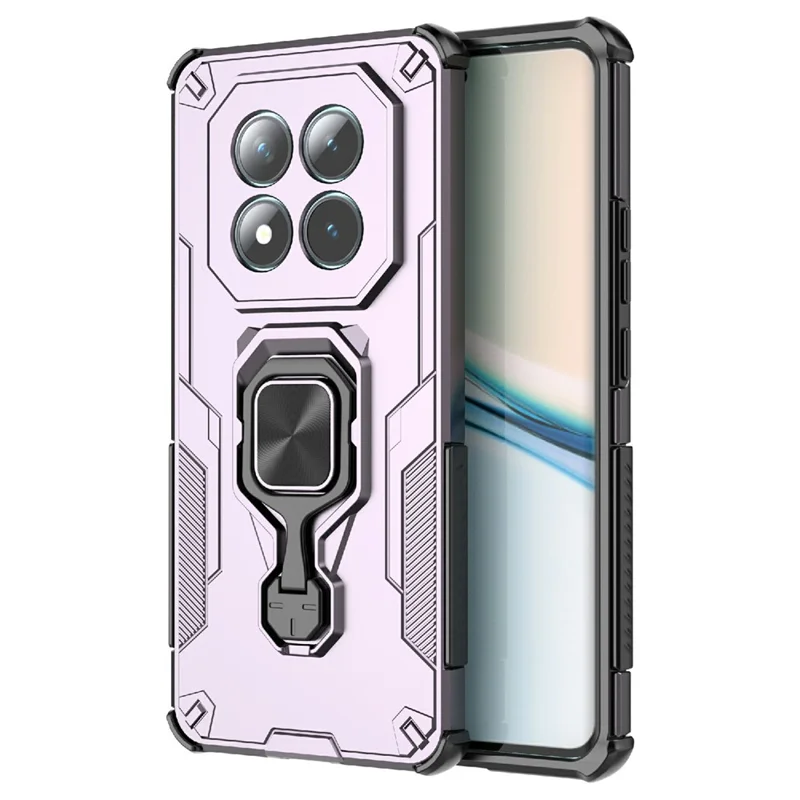 For Xiaomi Redmi Note 15 5G (Global) Case Rotatable Ring Kickstand PC + TPU Shockproof Phone Cover - Purple