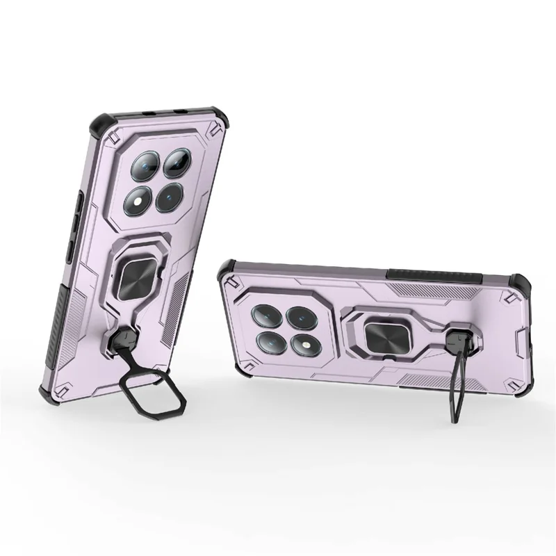 For Xiaomi Redmi Note 15 5G (Global) Case Rotatable Ring Kickstand PC + TPU Shockproof Phone Cover - Purple