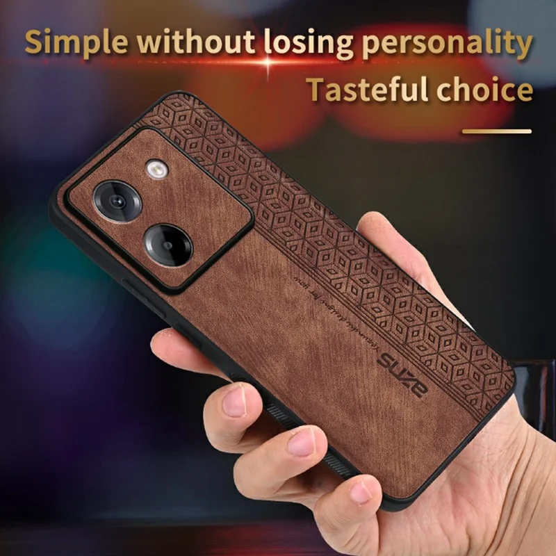 AZNS For Xiaomi Poco M7 Pro 5G Case Protective PU Leather Covered TPU Phone Shell - Brown