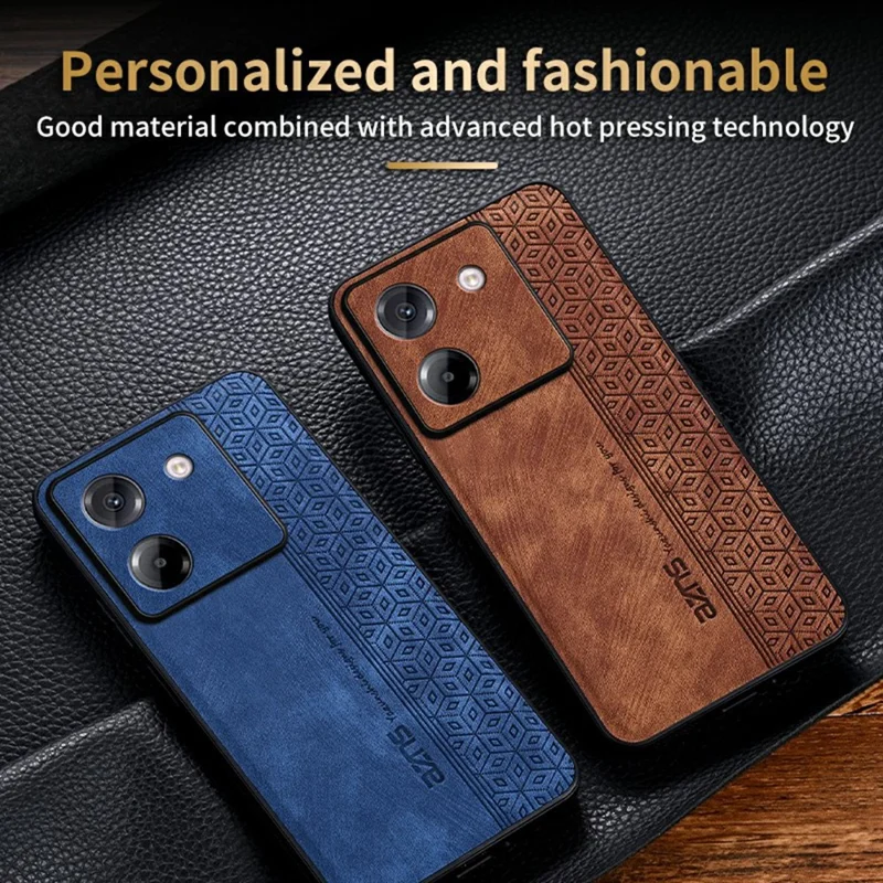 AZNS For Xiaomi Poco M7 Pro 5G Case Protective PU Leather Covered TPU Phone Shell - Brown