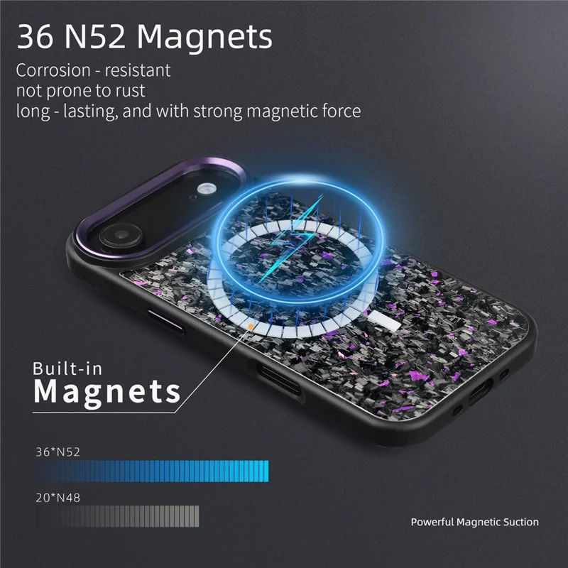 For iPhone Air Case Forged Texture Aramid Fiber + TPU Phone Cover with Black Lens Frame - Black